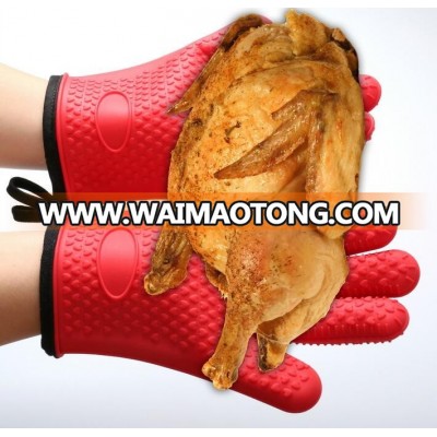 FDA Heat Resistant Silicone Red cotton glove for cooking, baking in kitchen